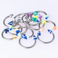 10/20pc Acrylic Nose Septum Ring Eyebrow Rings Lip Helix Ear Cartilage Piercing Circular Barbell Horseshoe Stud Body Jewelry 16G.