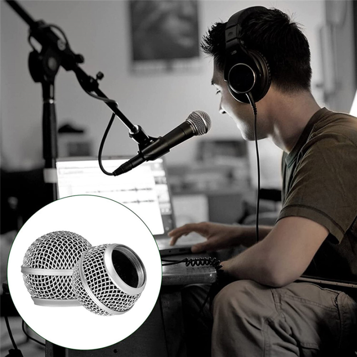 2Pcs%20Microphone%20Grille%20Replacement%20Mic%20Microphone%20Head%20Grill%20Head%20Mount%20Wired%20Wireless%20Microphone%20Accessories%20for%20SM58%20-%20Image%202