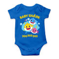 Smartynerdy Blue Cotton Baby Shark New Born Baby Romper and Boys Girls Kids Adult Tshirt. 