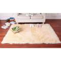 Faux Wool Area Rug 45cm Square Home Decorative Carpet Floor Mat-White.
