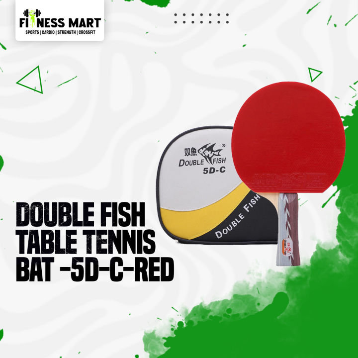 Double Fish Table Tennis Bat -5D-C-Red - Fitness Mart