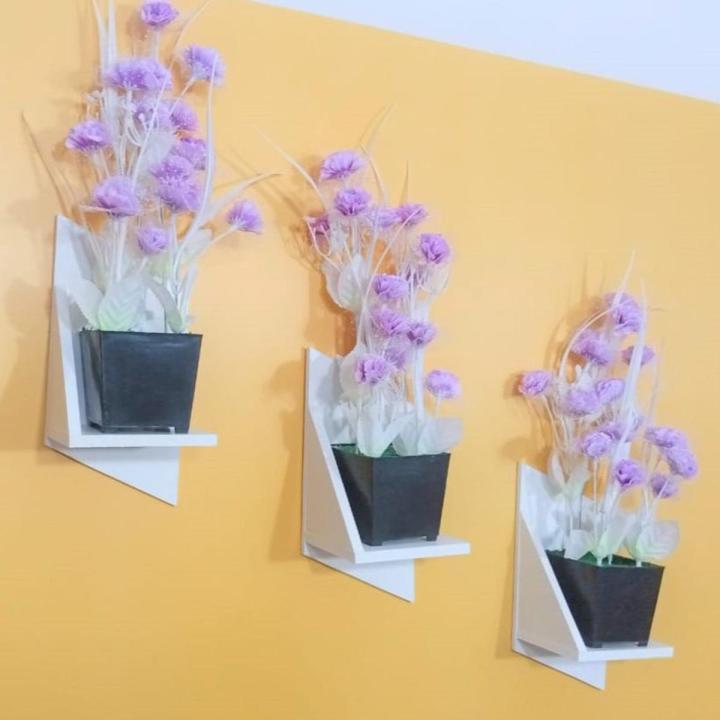 3Pcs 1 Set Wall Mounted Shelf. Vase & Show Piece Holder