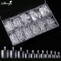 Monja 550Pcs/Box False Toe Nails Full Cover Foot Nail Tips Acrylic Clear Natural Fake Nails UV Gel Extension Manicure Tool. 