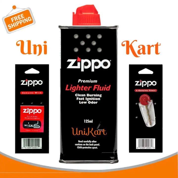 Zippo Fluid 125Ml With Flint & Wick Pack