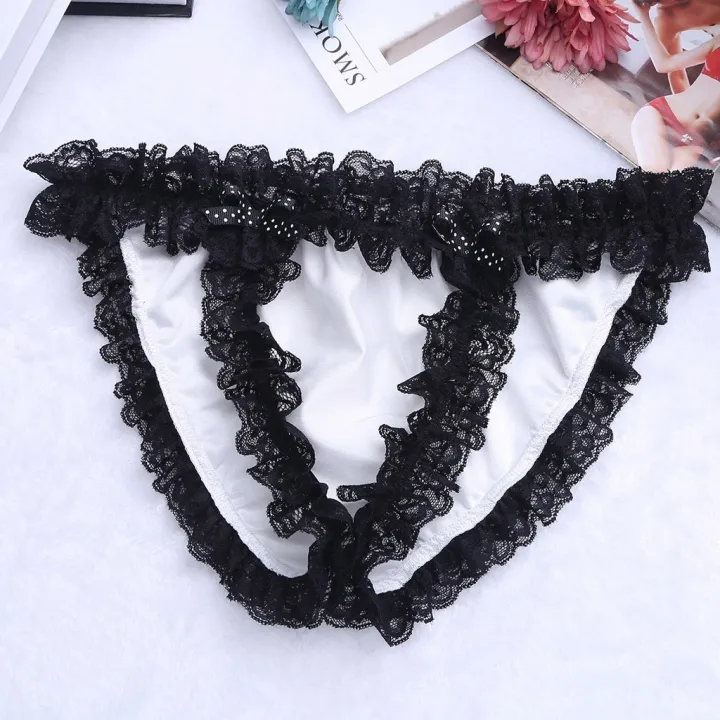 New%20Sissy%20Mens%20Solid%20Underwear%20Lace%20Brim%20Briefs%20Pouch%20Lingerie%20Bikini%20Bottom%20Soft%20Underpants%20Male%20Panties%20Gays%20Clothescosplay%20-%20Image%204