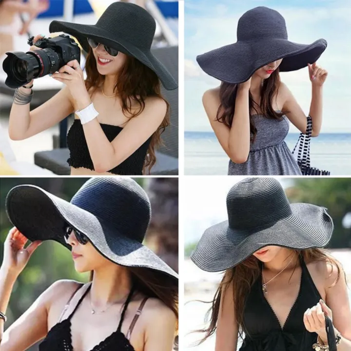 Hawaiian%20Summer%20Beach%20Floppy%20Hat%20Solid%20Color%20Women%20Wide%20Brim%20Straw%20Sun%20Cap%20-%20Image%204