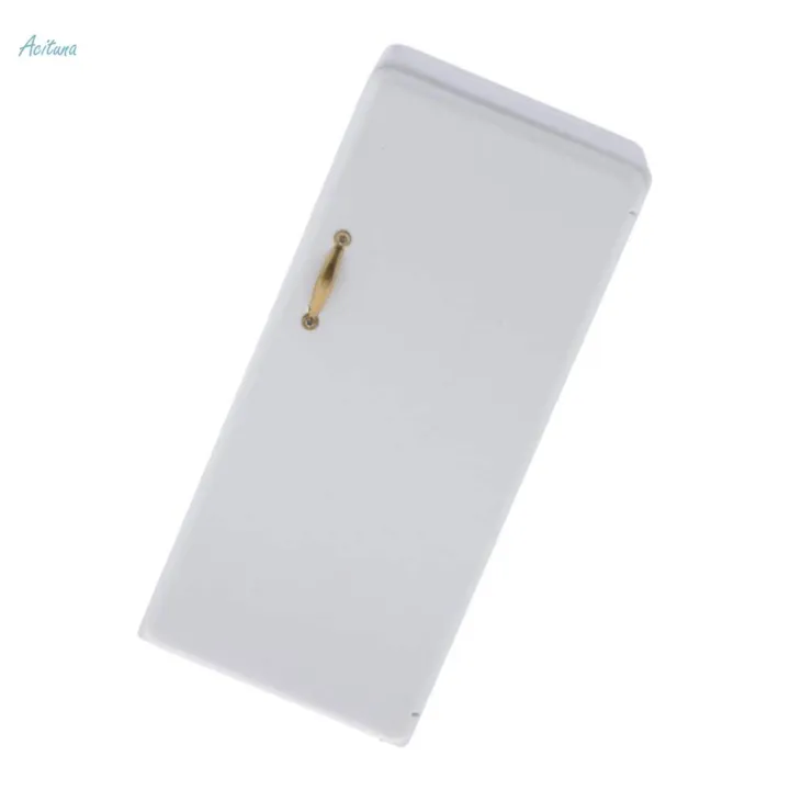 White%20Wood%20Refrigerator%20Fridge%20Freezer%20Dolls%20House%20Kitchen%20Decor%201/12%20Scale%20-%20Image%204