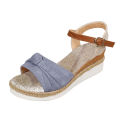 Color Block Knot Detail Espadrille Strap Wedge Sandals For Women Casual Open Toe Sandals Roman Platform Sandals House Foocus.