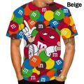 M Bean Men Women 3D T Shirts Food Printed Streetwear Casual Round Neck Short Sleeve T-Shirt y2k Clothing Harajuku Fashion Tops.