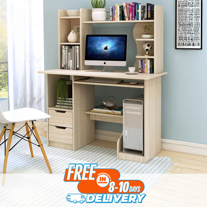 ড্রয়ারসহ শেল্ফ এবং ক্যাবিনেটের সাথে কম্পিউটার ডেস্ক ওয়ার্কস্টেশন ...