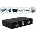 Printer Sharing Switch Hub For 2 Pc - 1 Printer-Black - Usb Hub - Efficient Printing Solution For Any Season. 