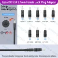 8PCS 5.5*2.1mm Female Jack Plug Socket Converter 6.4 6.3 5.5 4.8 4.0 3.5 2.5 2.1 1.7 1.35 Male Tips DC Jack Charger Plugs DC Power Supply Adapter DC Connector.