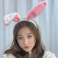Cute Bunny Ears Headband Women's Plush Lugs Hare Ears Hairband Girl Rabbit Ears Headwear Cosplay Costume Hair Accessories 1Pcs. 