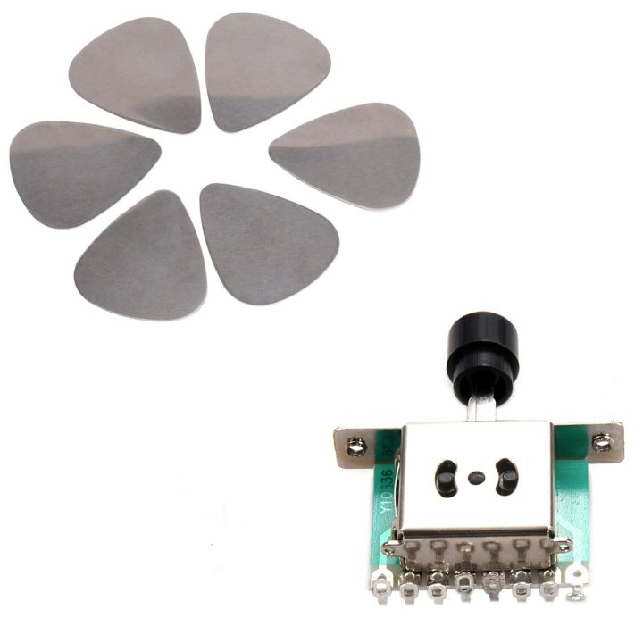 6X%20Stainless%20Steel%20Guitar%20Picks%20-%20Silver%20with%203%20Way%20Selector%20Switches,Guitar%20Pickup%20Toggle%20Lever%20Switches%20-%20Image%203