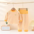 Children's nderwear suit Velet ajamas Women's Children's aby's Autumn hes wo-pure Crotch igh Waist Long Johns en's ome hes Children's hing.