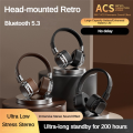 Retro Classic over Ear Headsets Studio Stereo Bluetooth5.3 Wireless Headphones Touch Control Type C Earphones, Easy to Use B.