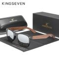 KINGSEVEN New Black Walnut Sunglasses Wood Polarized Sunglasses Men's Glasses Handmade UV400 Protection Eyewear Retro Wooden Box.