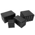 Black Square PVC Rubber Chair Leg Cap Chair Table Leg Furniture Pipe End Cap Table Leg Cap Anti-slip Floor Protection Pipe Plug.