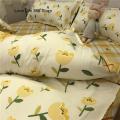 Ins Style Fashion Butterfly Bedding Set For Girls Boys Double Size Flat Sheet Duvet Cover Pillowcase Bed Linen Home Textile. 