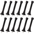 12 Pack Black Spring Door Stops Flexible Spring Door Stopper with Low Mounted Black Rubber Bumper Tips.