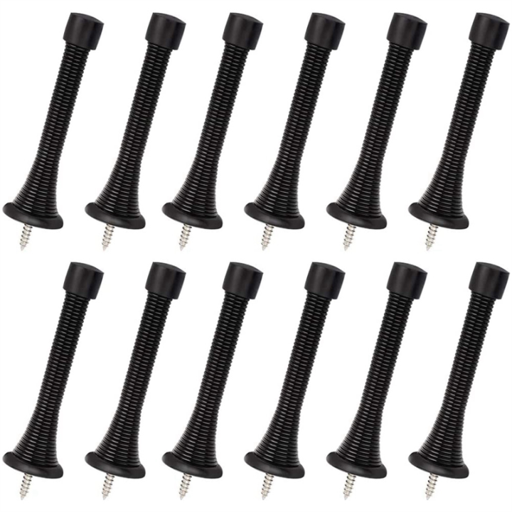 12%20Pack%20Black%20Spring%20Door%20Stops%20Flexible%20Spring%20Door%20Stopper%20with%20Low%20Mounted%20Black%20Rubber%20Bumper%20Tips%20-%20Image%203