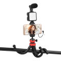 Jumpflash KIT-04LM Vlogging Kit Smartphone Video Rig Kit Includes 1 LED Light 1 Tripod 1 Microphone 1 Phone Holder 1 Re-mote Control for Photography Recording.