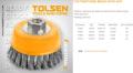 TOLSEN 3" Cup Twist Wire Brush with Nut (75mm-M10)  Industrial quality 77587 - Kings Trading. 