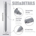 Quick Dry Ink Pen Retractable 0.5mm Black Ink Pen Ballpoint Pen for Note-Taking (5Pcs).