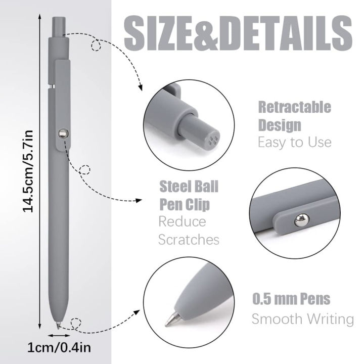 Quick%20Dry%20Ink%20Pen%20Retractable%200.5mm%20Black%20Ink%20Pen%20Ballpoint%20Pen%20for%20Note-Taking%20(5Pcs)%20-%20Image%203