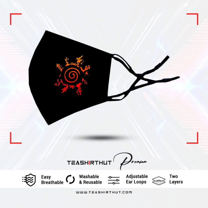 Eight Trigrams Sealing Style Naruto Exclusive Anime Design Edition Mens Fashion Mask - Anime Facemask - Anime Fashion Mask