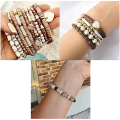 Clay Beads Bracelets for Women, Bracelet Making Kit Gold A.