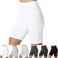 Summer Simple Solid Short Leggings Elegant Casual White Tank Yoga Pants For Women High Waist Stretch Shorts.