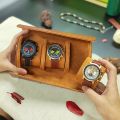 1/2/3-Slot Watch Roll Travel Case Personalized Watch Case Custom Leather Watch Box for Him Engraved Travel Watch Box Men's Gfits. 