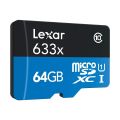 Lexar 64GB High-Performance Class 10(prod Life official warranty) 633x microSDHC/microSDXC UHS-I Card BLUE Series Micro SD Card.