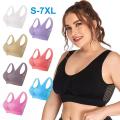 Sports Bras for Women Yoga Plus Large Big Size Ladies Cotton Bralette Mujer Top Underwear Padded Fitness Running Brassiere. 