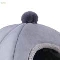 Cat Bed for Indoor Cats Cozy Kennel Snooze Calming Pet Bed Semi Enclosed Cat Nest Cat House Gray S. 