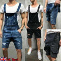 Mens Casual Denim Jeans Overalls Jumpsuit Dungarees Cargo Work Shorts Playsuit. 