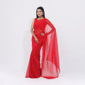 Lightweight Georgette Saree in Vibrant Red Color Ideal for All seasons- Perfect for Casual Wear - Embrace timeless style.