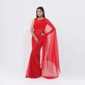 Lightweight Georgette Saree in Vibrant Red Color Ideal for All seasons- Perfect for Casual Wear - Embrace timeless style. 