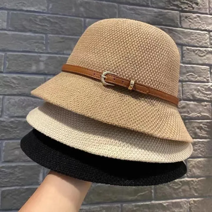 New%20Women's%20Sun%20Hat%20Simple%20Linen%20Breathable%20Refreshing%20Hat%20Summer%20Travel%20Sunscreen%20Sun%20Ribbon%20Decoration%20Foldable%20Straw%20Hat%20Gift%20-%20Image%205