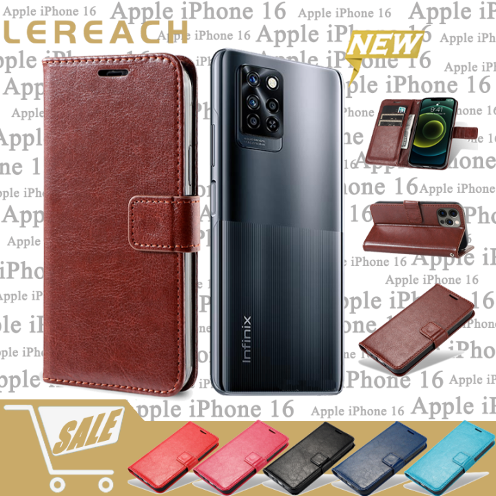 Lereach For INFINIX NOTE 10 Pro case high-end PU flip phone case X695 back cover wallet card insertion cover screen protector bracket