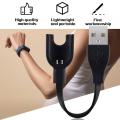 USB Charging Cable Dock Charger for Mi Band 3/M3/M4 - Black - Cable Protector.