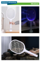 Weidasi WD-959 Mosquito Bat Rechargeable with Lure Light Insect bugs Lamp Stand Holder USB Charging Cable Included Electric Swatter Lithium Ion Battery.