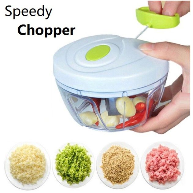 ABS Stainless Steel - Multifunctional  - Manual Hand Held Chopper/Mixer/Blender - 450ML Capacity - Shredders Meat Vegetable Slicers