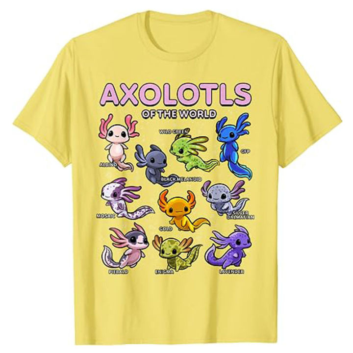 Axolotl%20Shirt%20Kawaii%20Axolotls%20of%20The%20World%20Axolotl%20Animals%20T-Shirt%20Types%20of%20Mexican%20Walking%20Fish%20Kawaii%20Artwork%20Tee%20Cartoon%20Tops%20-%20Image%207