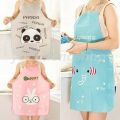 Women Kids Cartoon Kitchen Restaurant PVC Waterproof Cooking Aprons Home Essential. 