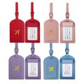 Men Women PU Leather Cute Luggage Tag Suitcase Address Label Baggage Boarding Bag Tag Name ID Address Holder Travel Accessorie.