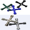 【Y Multifunction 4 Ways Universal Triangle Wrench Cross Key Plumber Keys Triangle Electric Control Cabinet Triangle Key Wrench Water Meter Valve home living cabinet Universal Panel Key Lock Wrench Triangle Square Elevator Switch Spanner. 