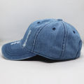Sky Blue Distressed Ripped Denim Wash Cap/ Hat Premium.