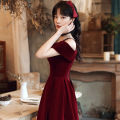 Red Toast Dress Bride2023New Marriage Engagement Back-to-Door Temperament Camisole Evening Dress for Women Daily Style.